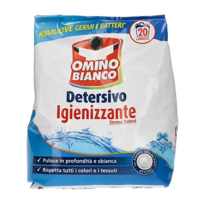 OMINO BIANCO DETERSIVO LAVATRICE IN POLVERE IGIENIZZANTE 20 LAVAGGI
