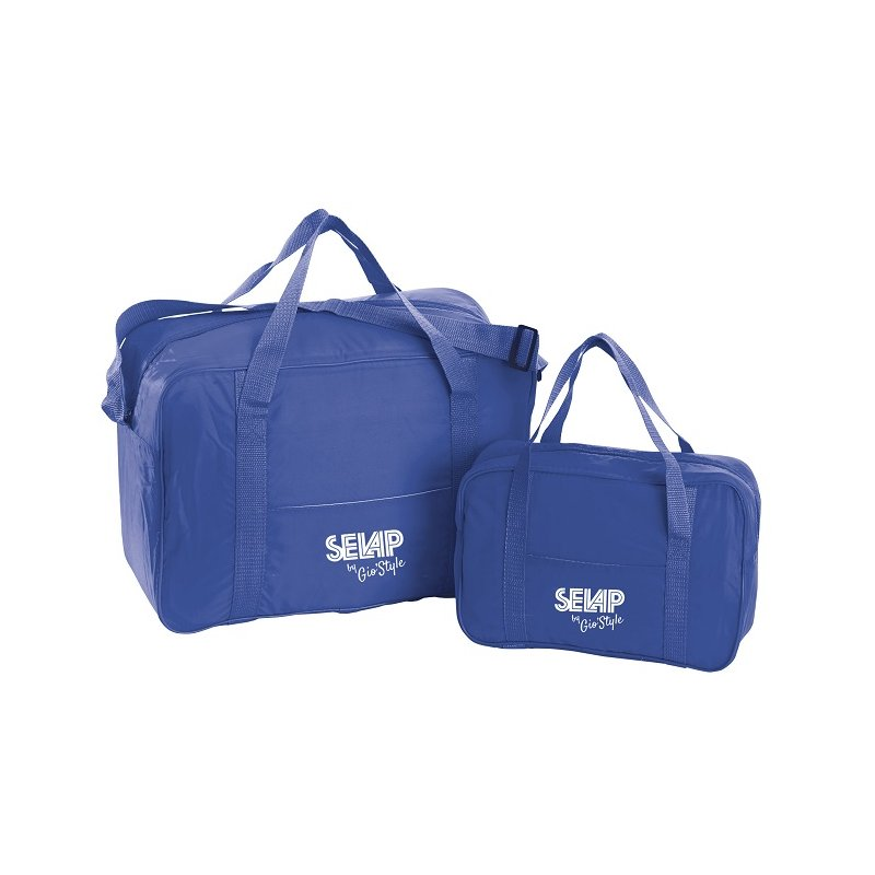 Borsa Termica Frigo Porta Pranzo Bevande Viaggio Mare 2 Borse 25 + 7 Lt Blu