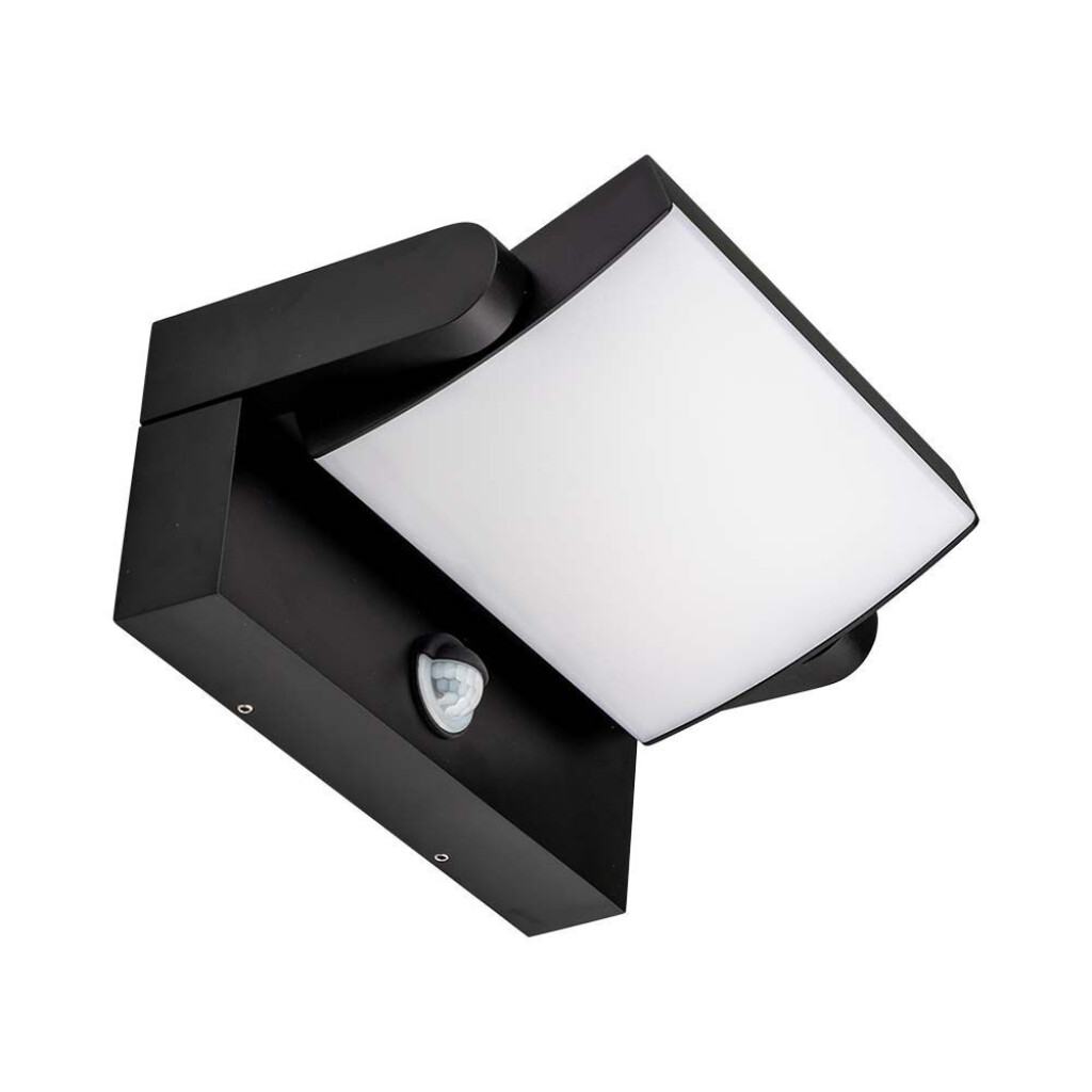 17W LED Wall Light with Sensor 3000K Black Body IP65 15203001