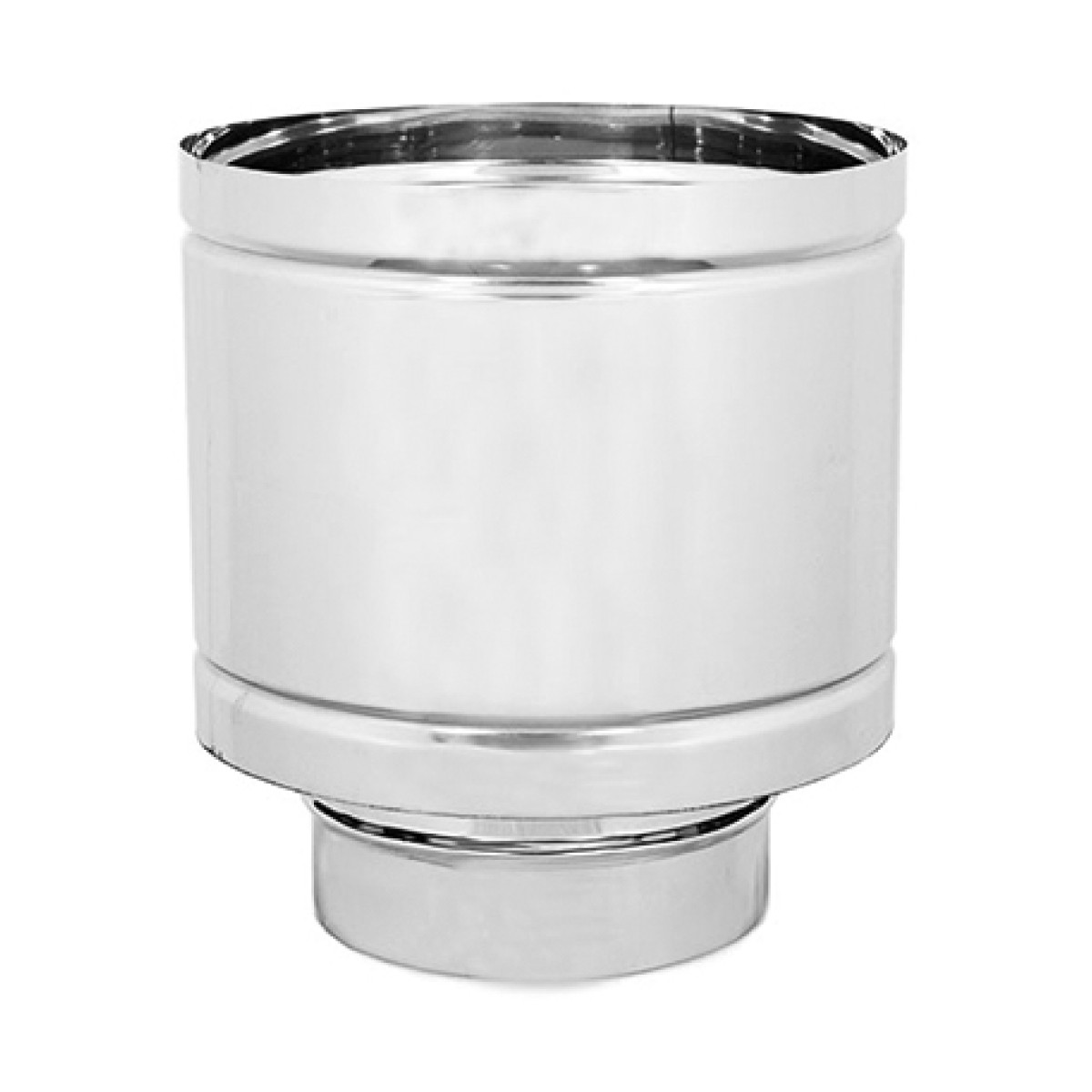 CAPPELLO ANTIVENTO MONOPARETE ACCIAIO INOX AISI 304 - Ø100  - EUF
