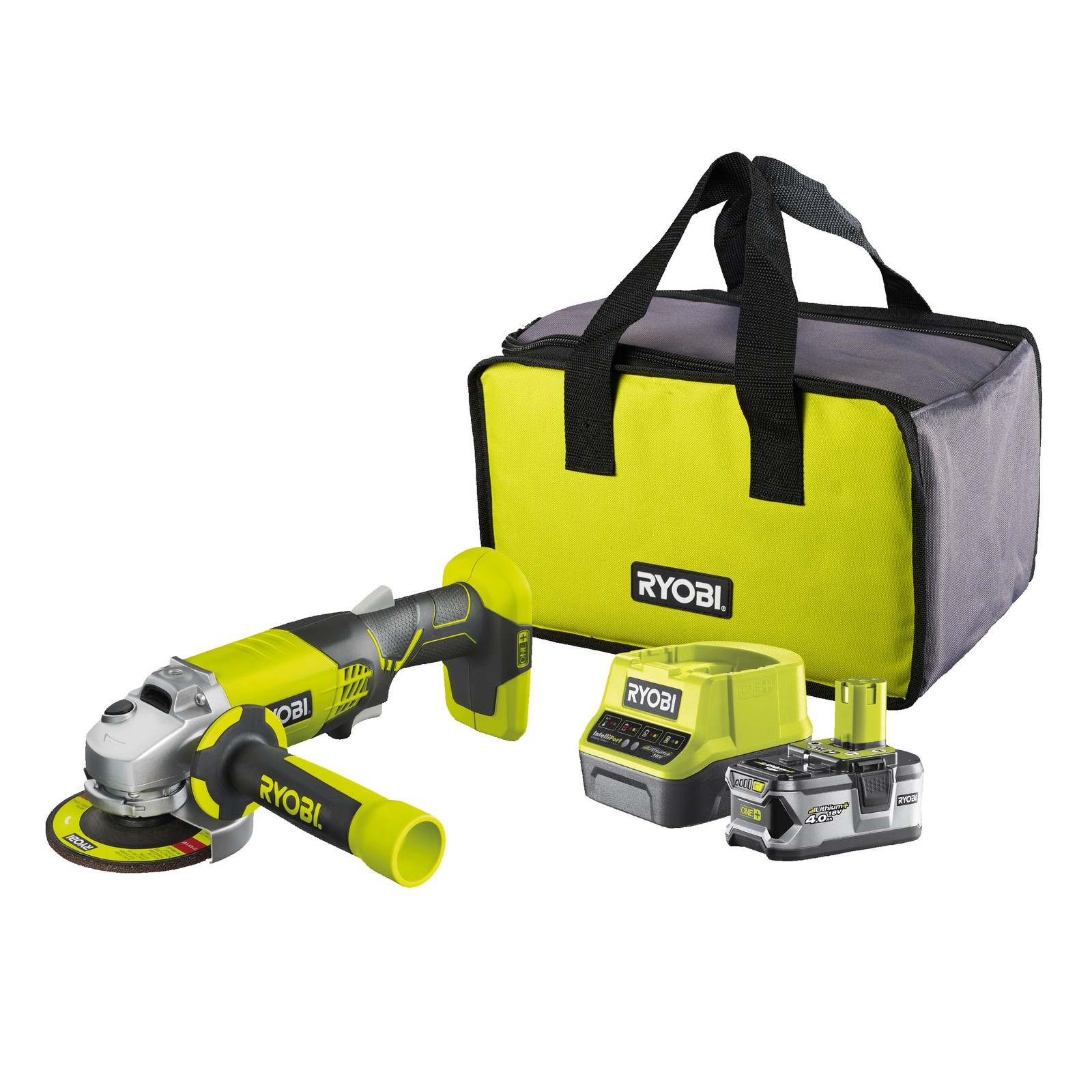 Ryobi R18AG-0 Smerigliatrice Angolare Batteria 18V ONE+ 115mm 7500 rpm Kit 4.0Ah