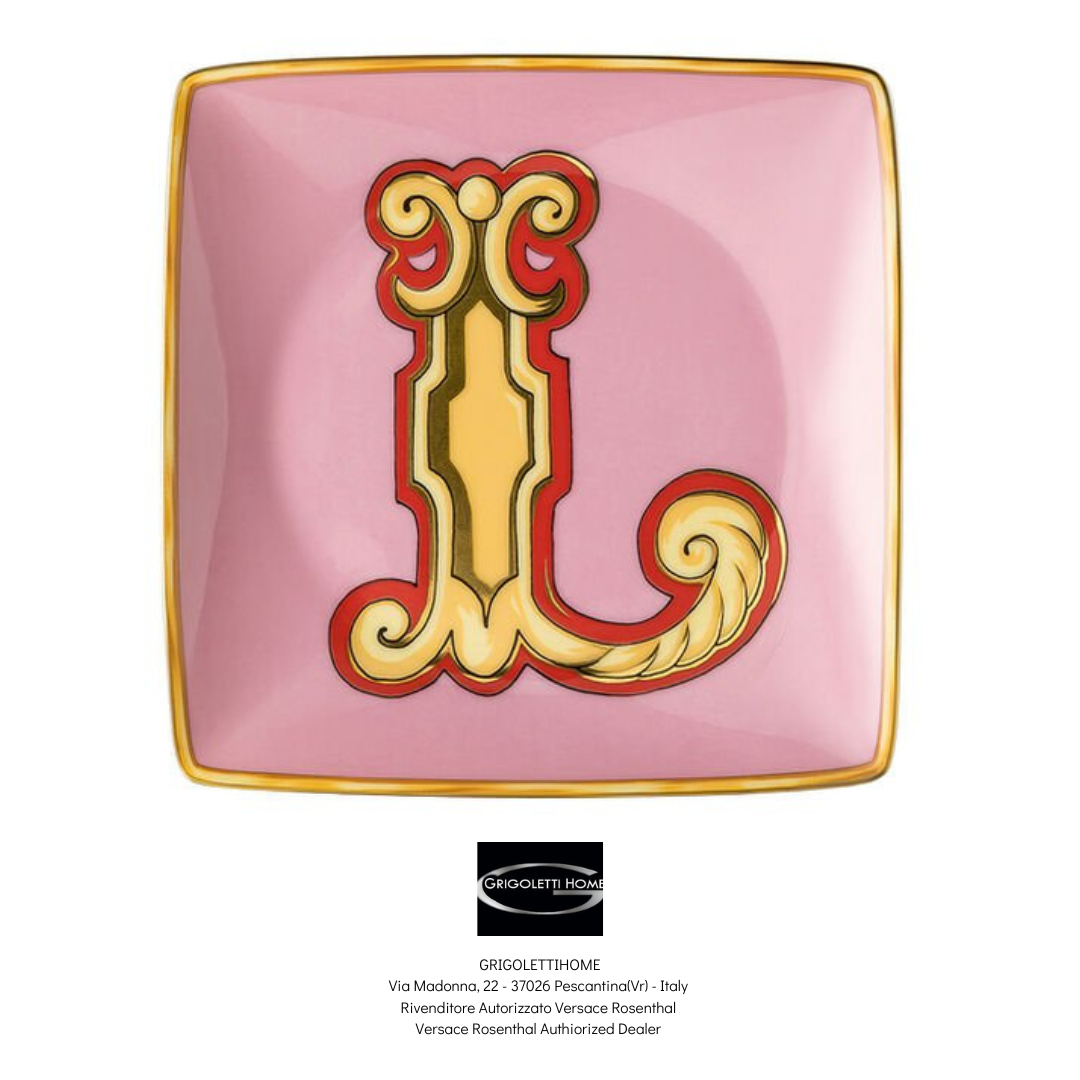 Versace Rosenthal - Holiday Alphabet - L - Coppetta Quadra Piana cm 12 x 12