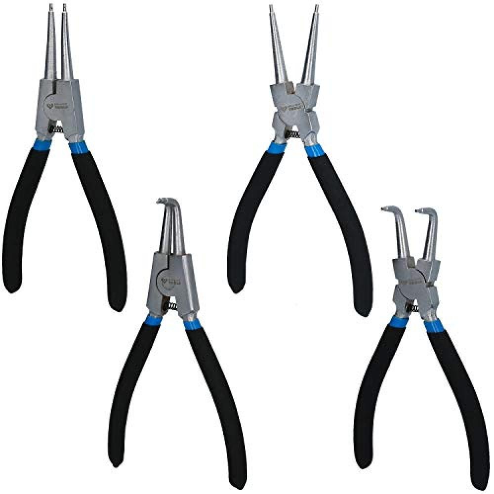 Juego de alicates para circlips, 4 pzs, 175 mm - NUOVO