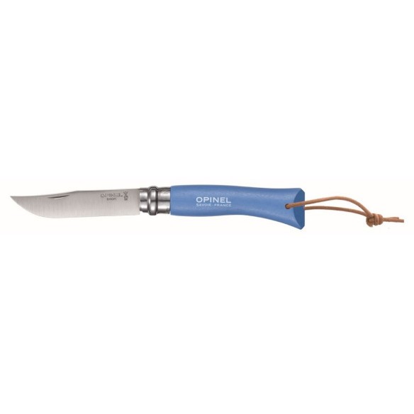 Opinel AVVENTURIERO Blu N.7 - Coltello Avventuriero Lama 8cm Acciaio Inox con An