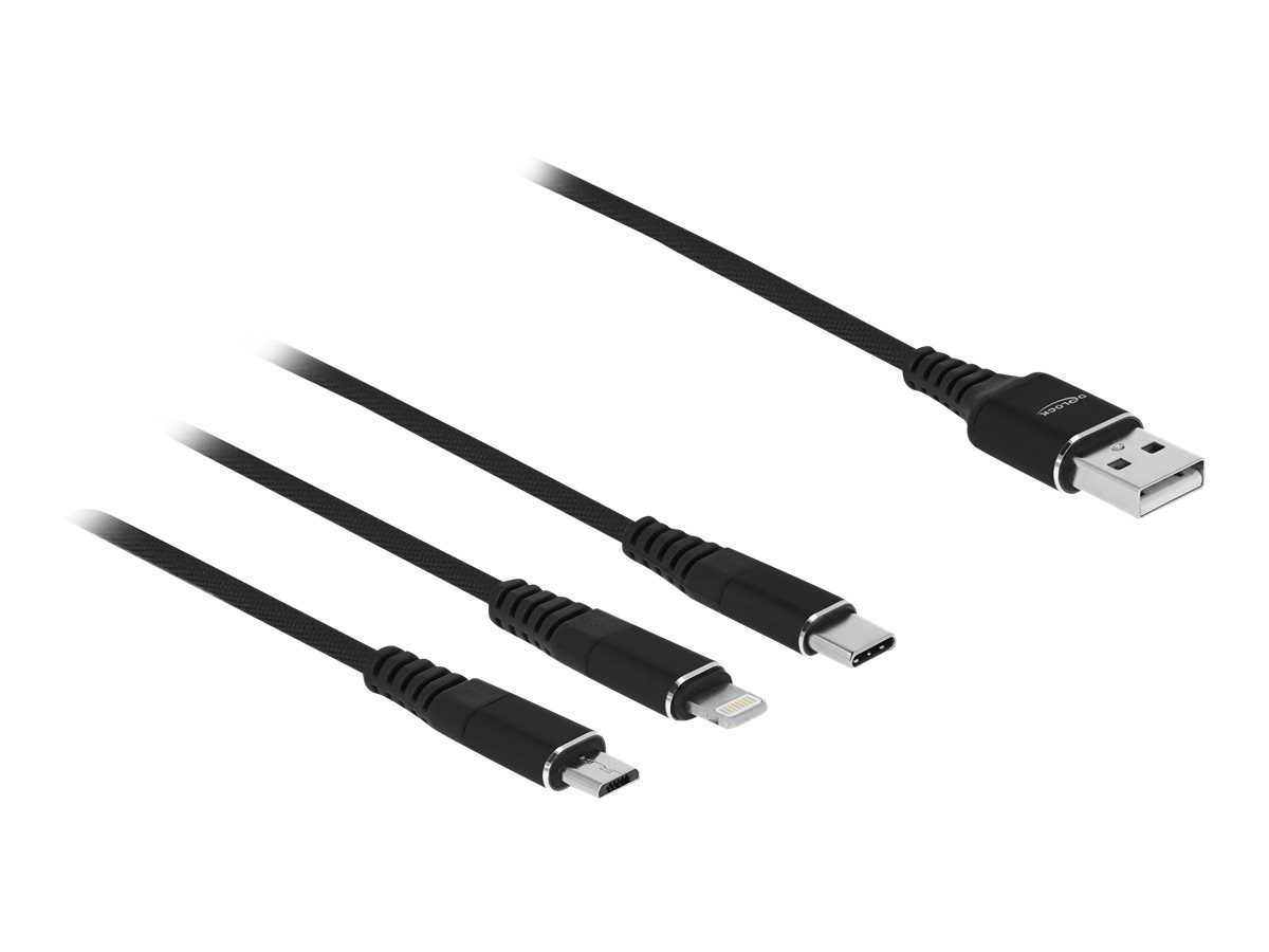Delock Cavo di ricarica USB 3 in 1 Tipo-A a Lightning / Micro USB / 87152