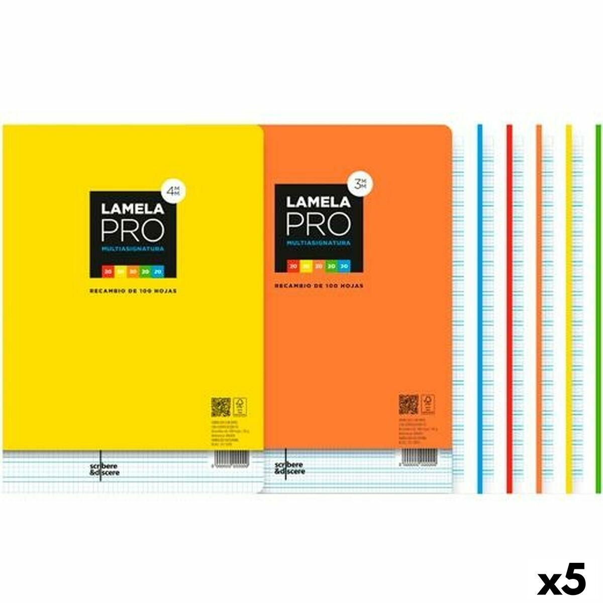 Lame di ricambio Lamela Multicolore A4 100 fogli 3 mm [5 Unità]
