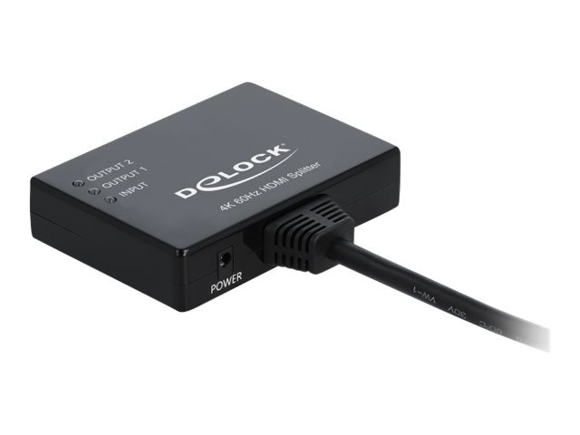 Delock 87747 HDMI 2x HDMI 3840 x 2160 Pixel Nero Plastica 4K Ultra HD Splitter 1