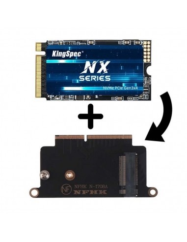 SSD compatibile per MacBook KingSpec 512 GB (2016/2017) (con adattatore)