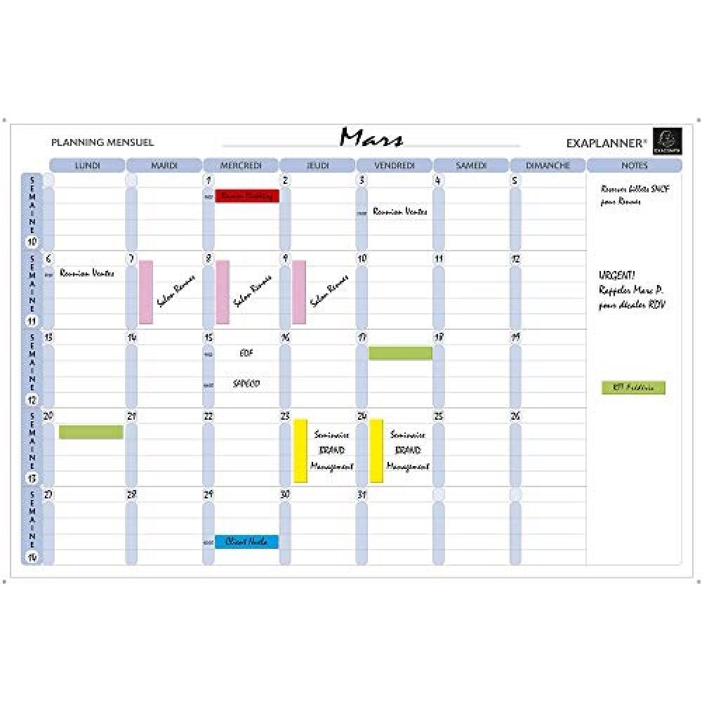 Planning Magnetique Mensuel - Textes en Français - NUOVO