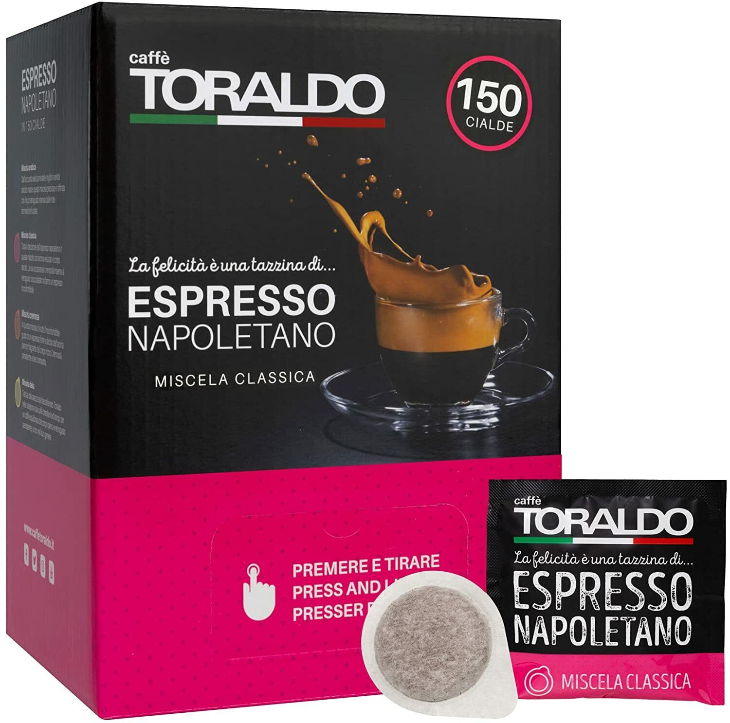 150 CIALDE CAFFE TORALDO MISCELA CLASSICA + 1 KIT ACCESSORI BIO DA 150
