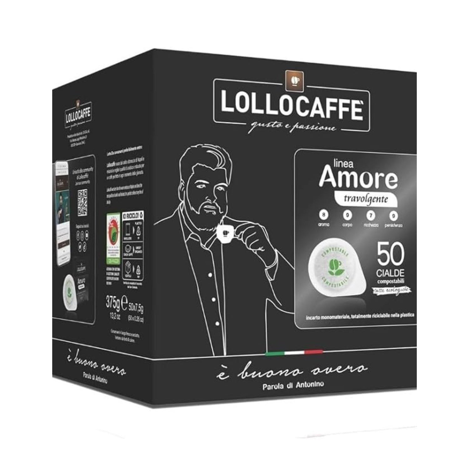 Lollo Caffè Linea Amore Gusto Travolgente 50 Cialde Miscela Nera