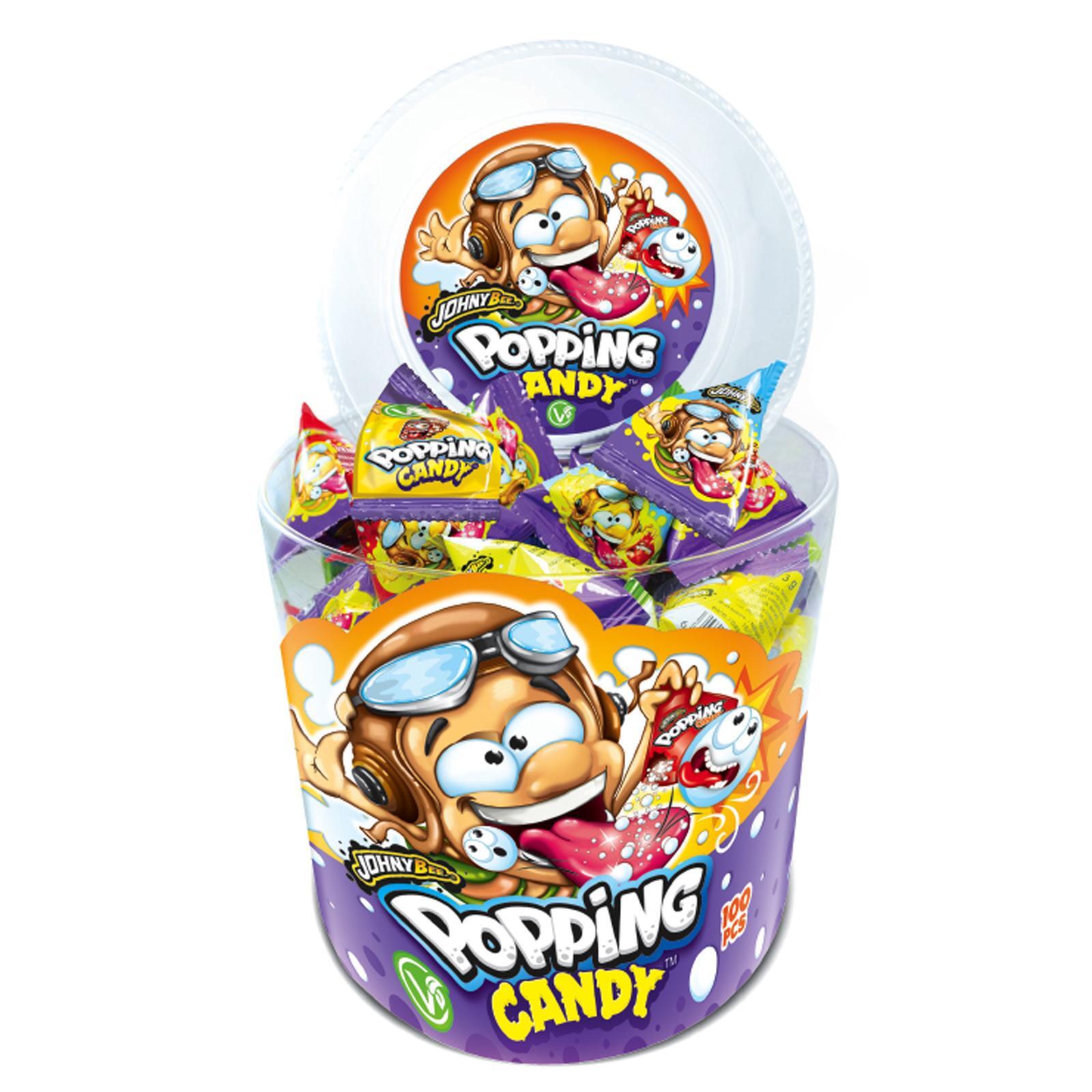 Popping Candy JohnyBee Gustose Caramelle Frizzanti in polvere espositore 100 pz