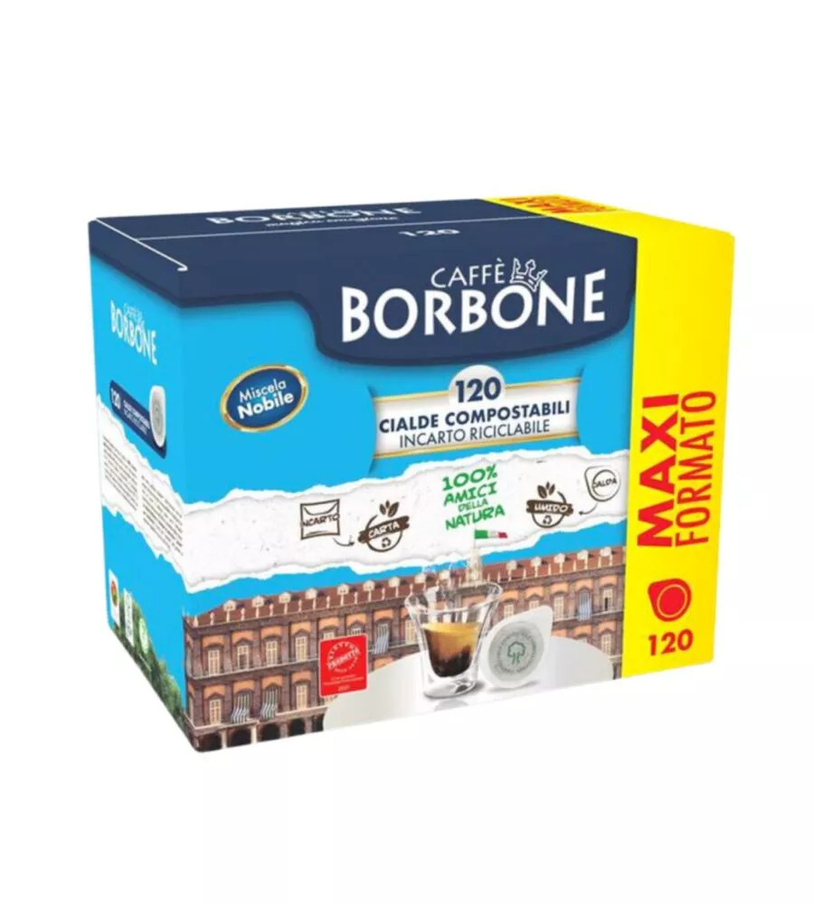 CIALDE COMPOSTABILI CAFFÈ BORBONE "MISCELA NOBILE" CON INCARTO RICICLABILE, 1...