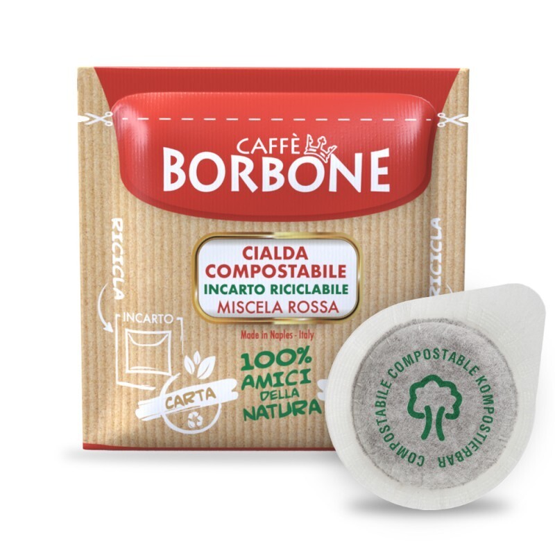 100 Cialde filtro in carta Borbone Rossa