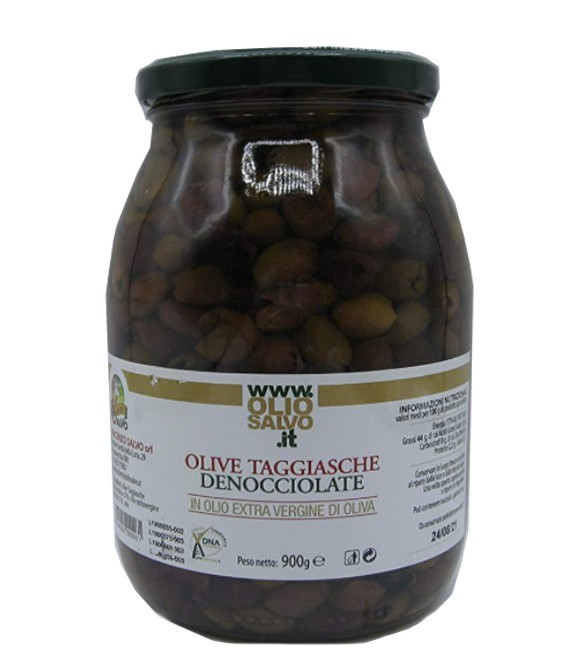 SALVO OLIVE TAGGIASCHE DENOCCIOLATE IN OLIO D'OLIVA GR.950