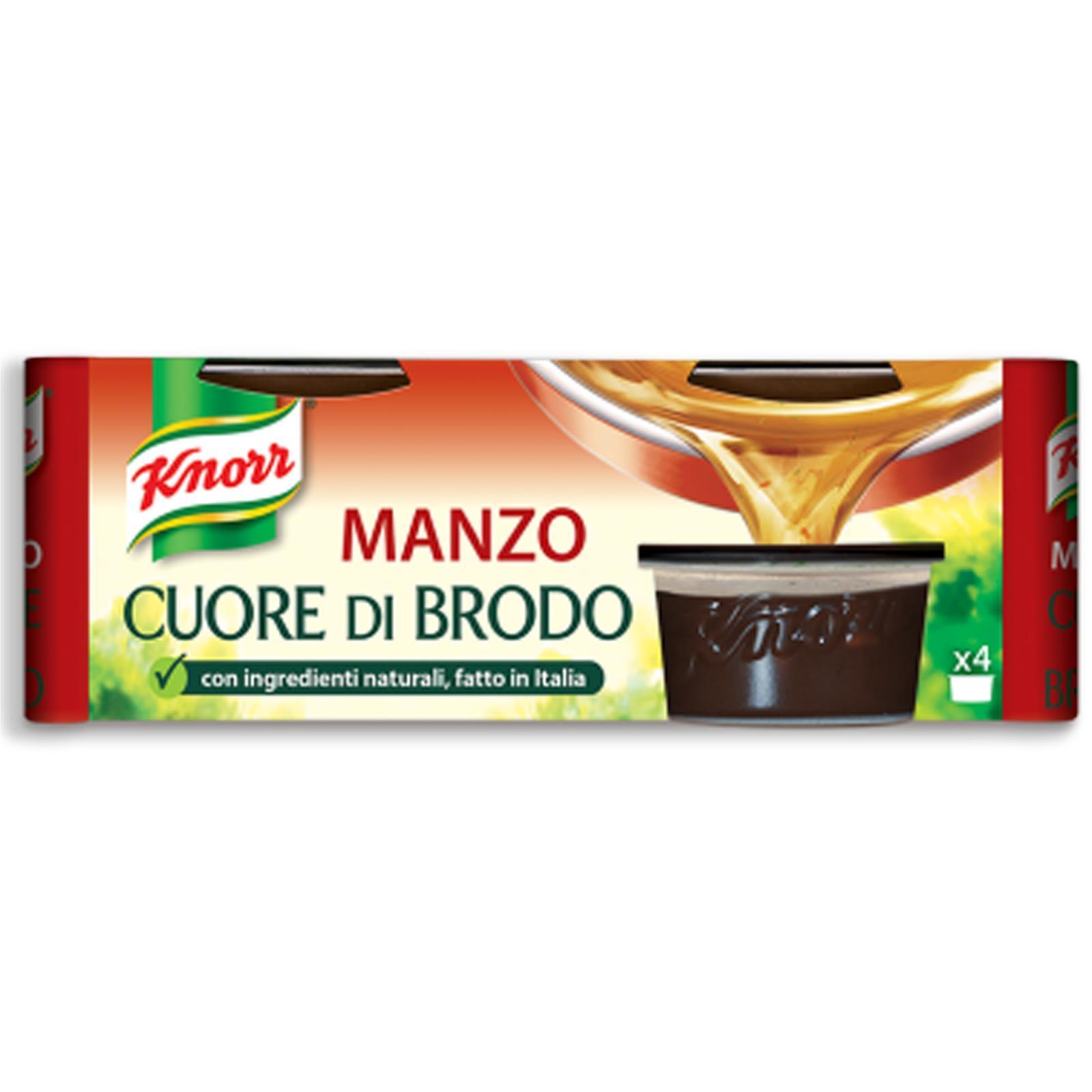 ASTUCCIO DA 4 CUORE DI BRODO KNORR MANZO CARNE PEZZI BRODO RISOTTO CUBI LIQUIDO