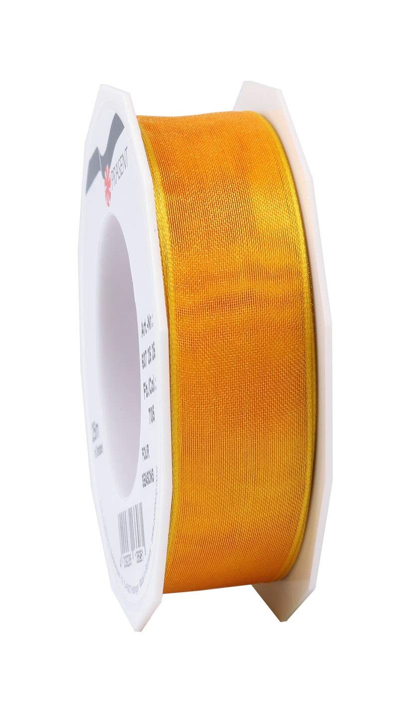 Präsent FOUR SEASONS Organza Ribbon, Cabin Yellow, 25 mm-25 m 25 mm - 25 m Cabin