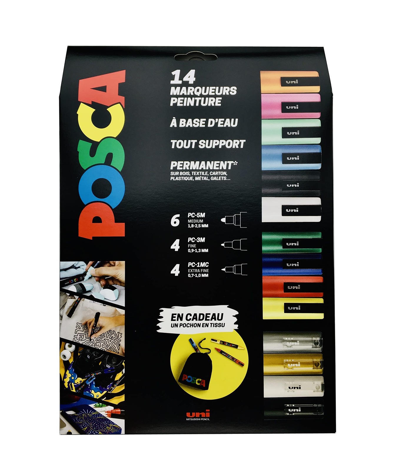 POSCA - Uni Mitsubishi Pencil - Maxi Pack Multi-Punta - 14 Pennarelli a base d'a