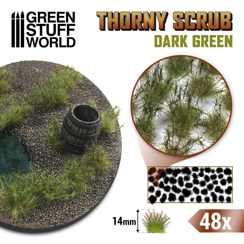 Cespuglio Spinoso - VERDE SCURO -Vegetazione scenografia wargames