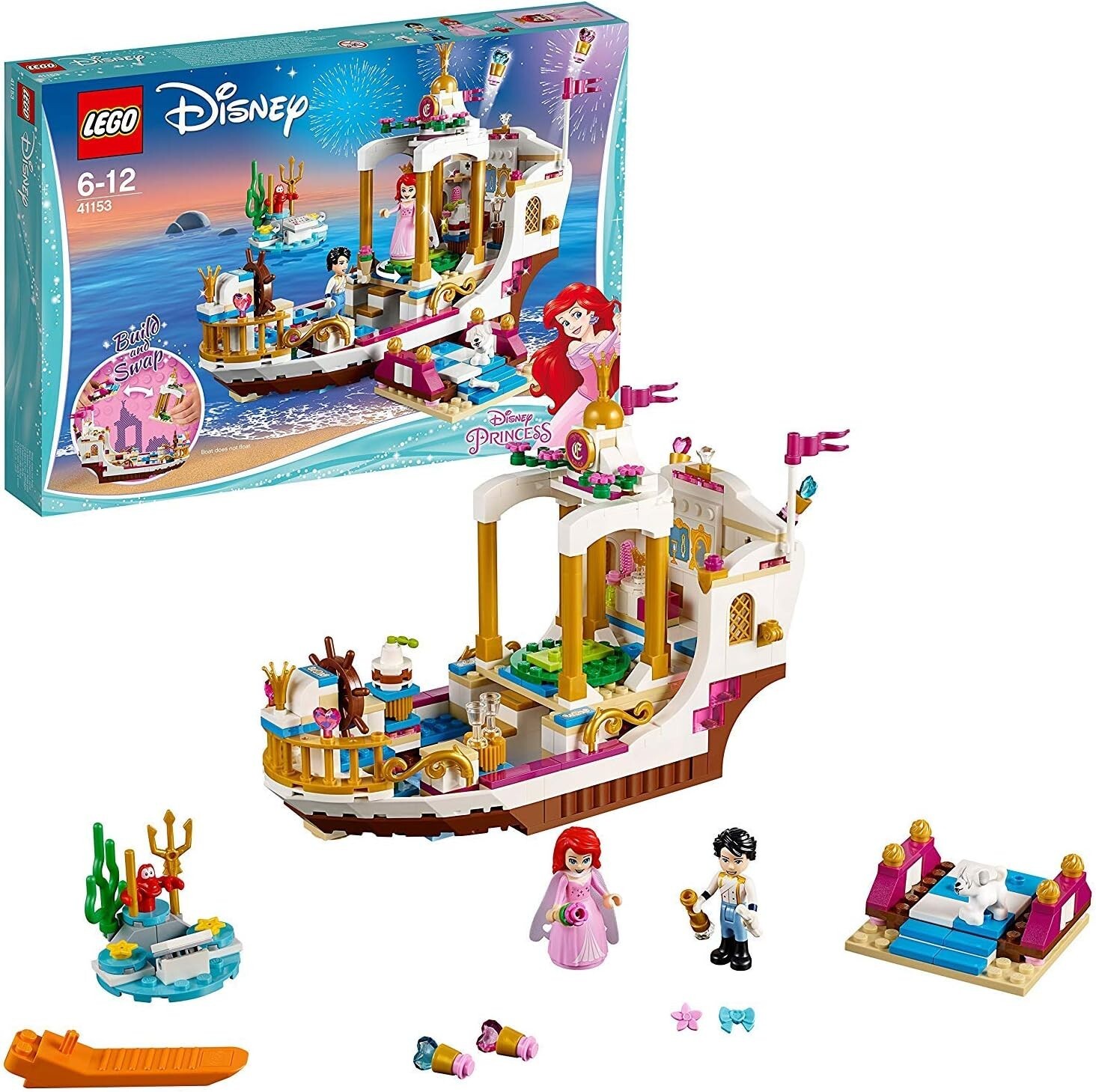 Lego La barca della festa reale di Ariel - Disney Princess 41153 - La Sirenetta