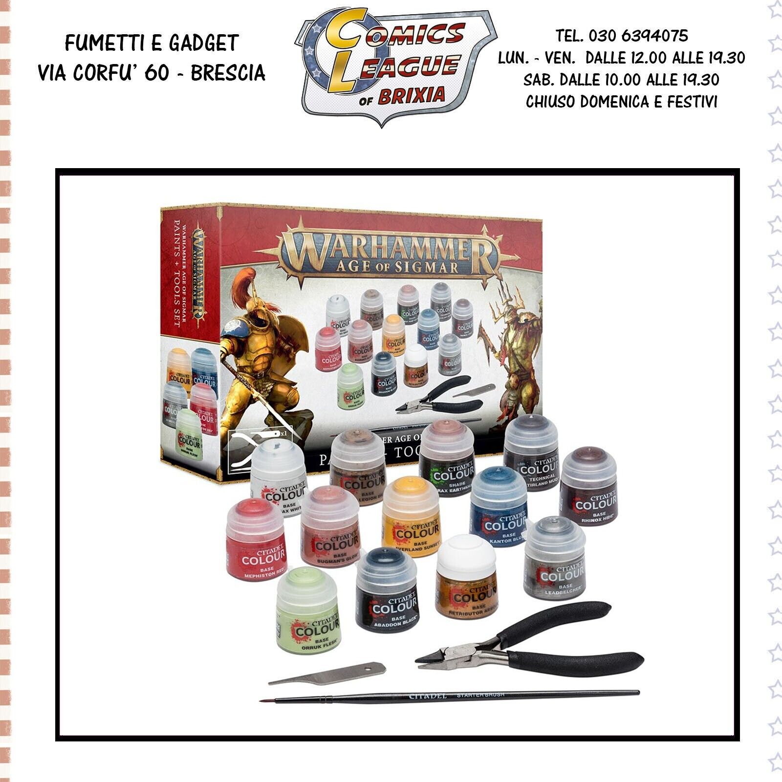 warhammer age of sigmar - paints + tools set