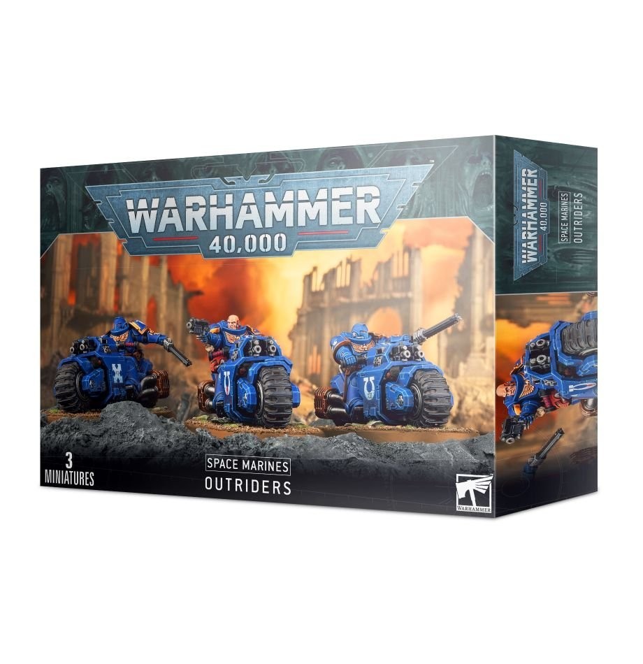 STAFFETTE SPACE MARINES OUTRIDERS moto 3 miniature Warhammer 40000