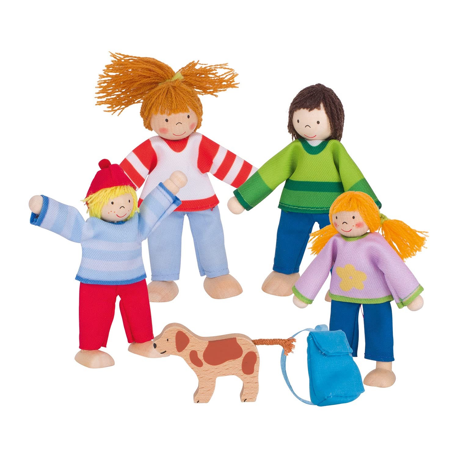 GOKI 51863 Flexible Puppets Camping Familiy, Multicolor, S