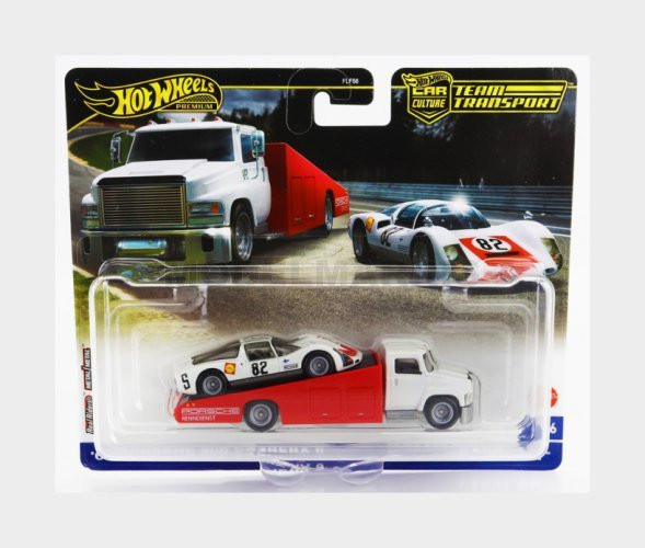 MATTEL HOT WHEELS FLF56-978B-HRV47 TRUCK - CARRY ON CAR TRANSPORTER WITH PORSCHE