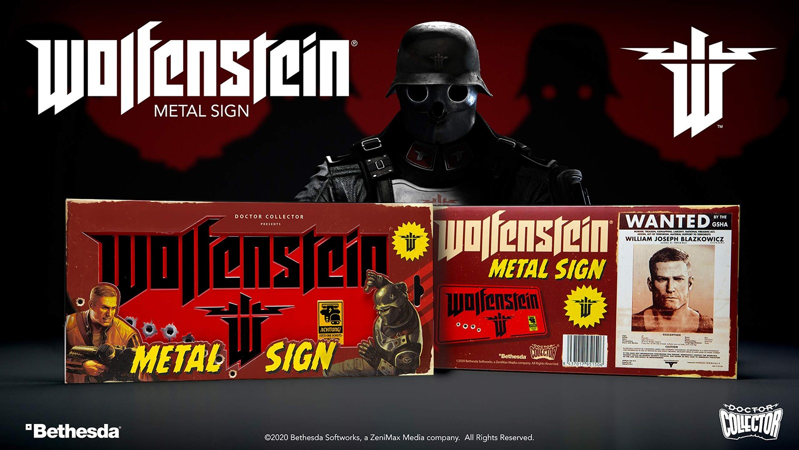Doctor Collector Wolfenstein The New Colossus Metal Sign