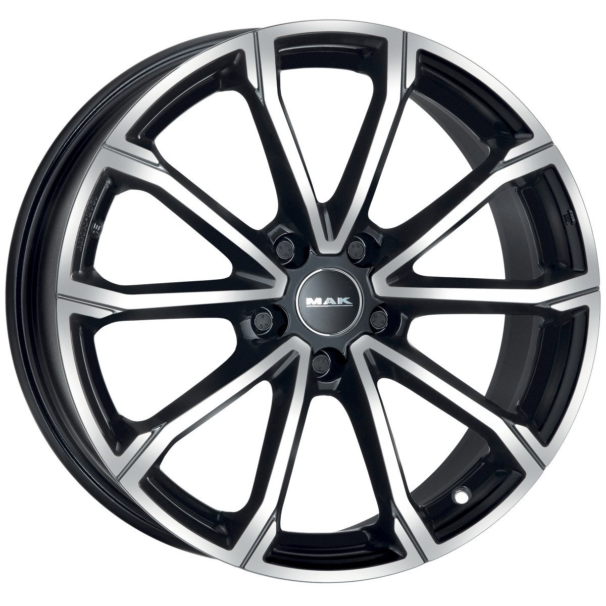 Cerchio in Lega MAK DaVinci 17x6,5 ET43 5x112 Black Mirror