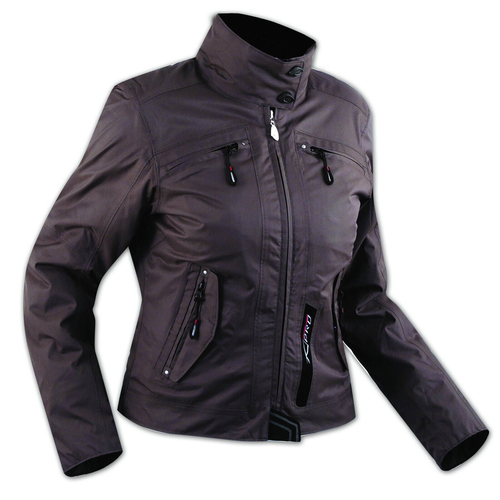 Ladies Textile Waterproof CE Armour Thermal Jacket Motorcycle Scooter Brown XL