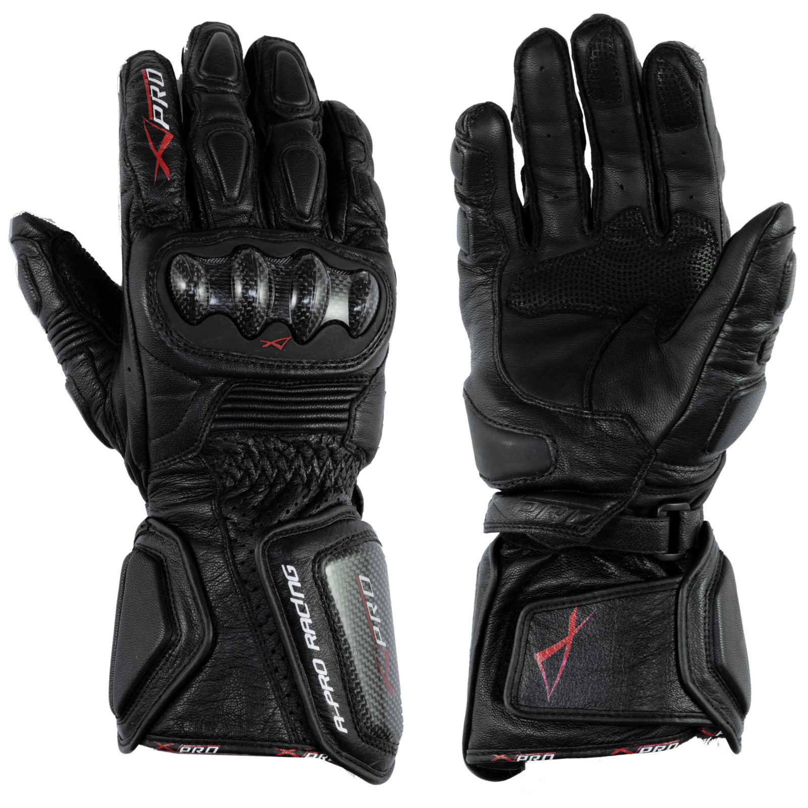 Motorcycle Motorbike Racing Sports Leather Riding Gloves Protection Black XXL