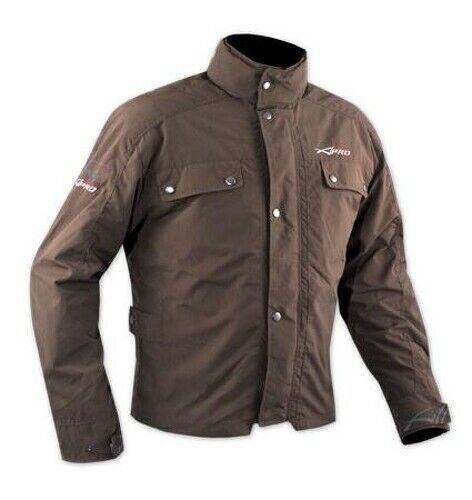 Wind Motorbike Motorcycle Waterproof Armours Cordura Textile Jacket Brown L