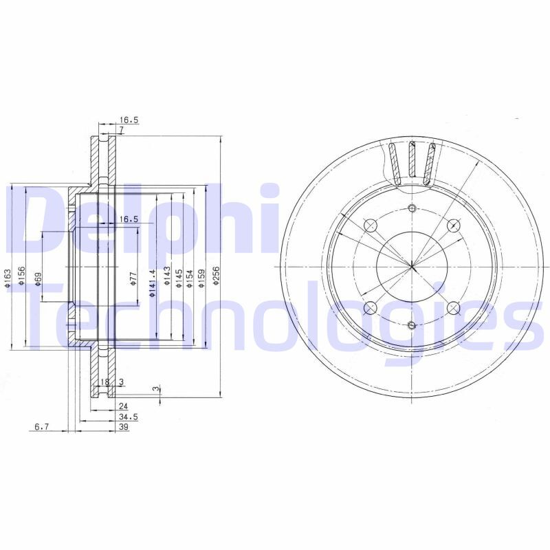 Discofreno BG3202 DELPHI per VOLVO MITSUBISHI MITSUBISHI VOLVO