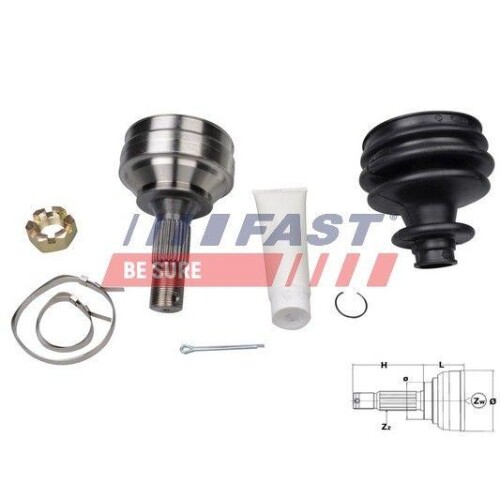 Kit Giunti Semiasse Fast FT25089K per Peugeot Citroën Opel
