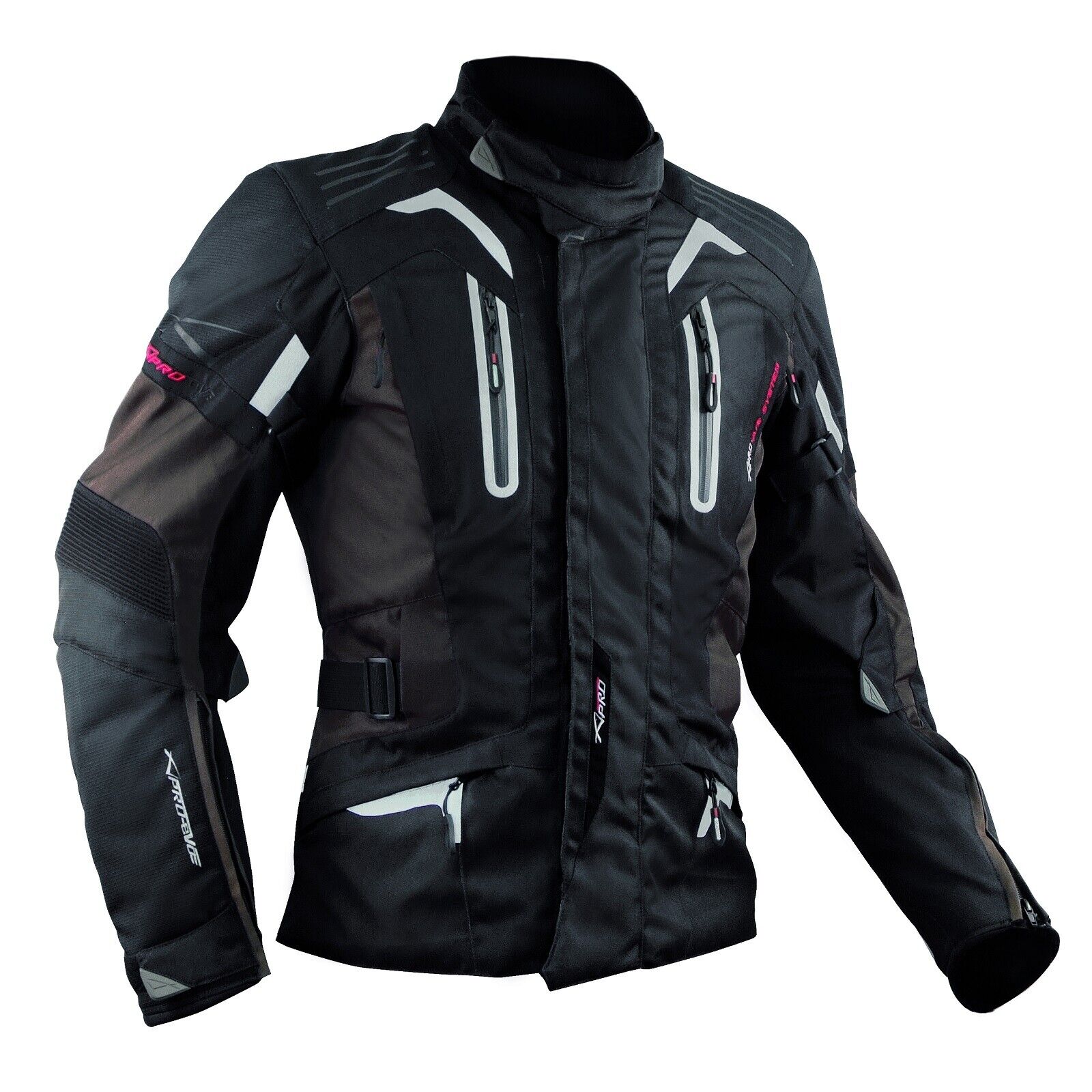 Motorbike Motorcycle CE Armours Warterproof Textile Jacket Thermal Brown XL