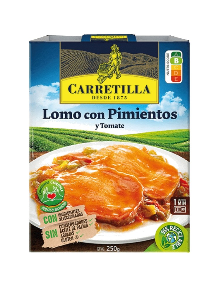 CARRETILLA Piatto di lombo con peperoni e pomodoro
