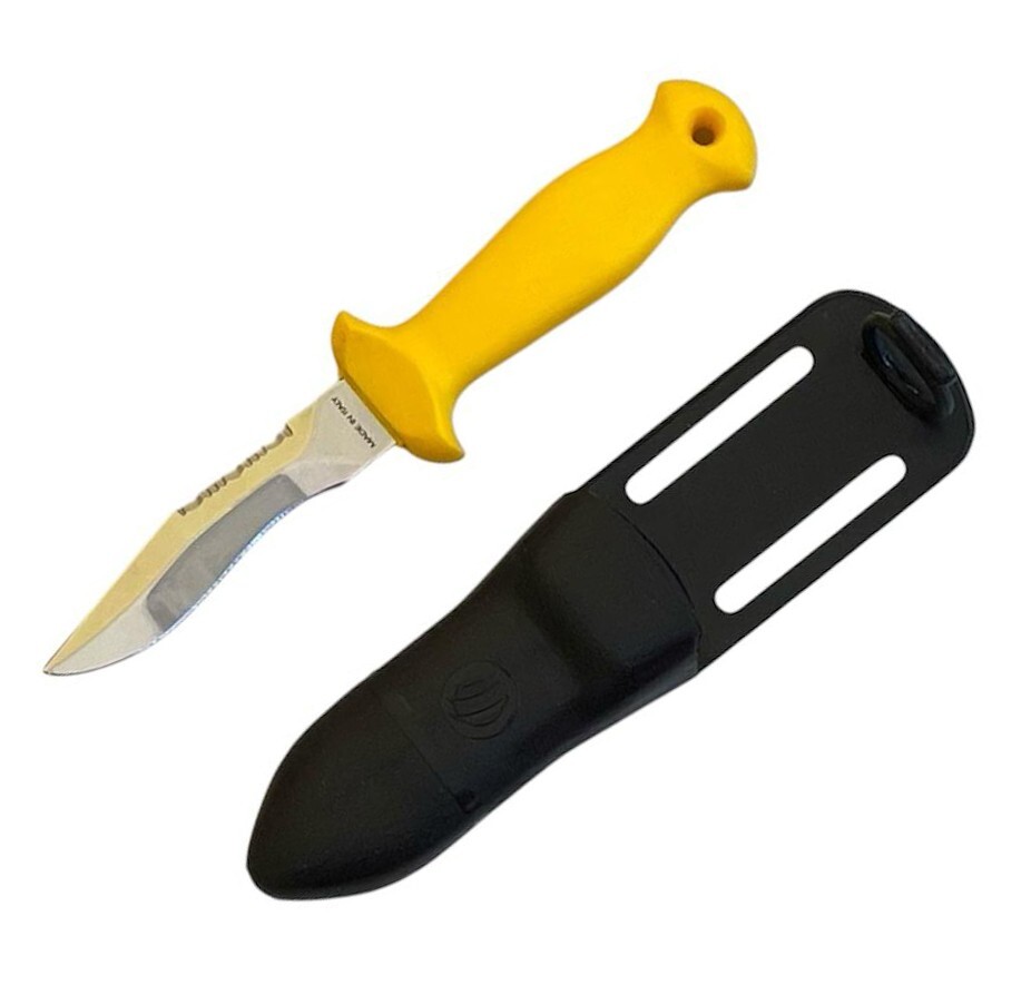 Coltello Subacqueo MAC SUB 9 GIALLO Lama 9 cm in Acciaio Inox Made in Italy