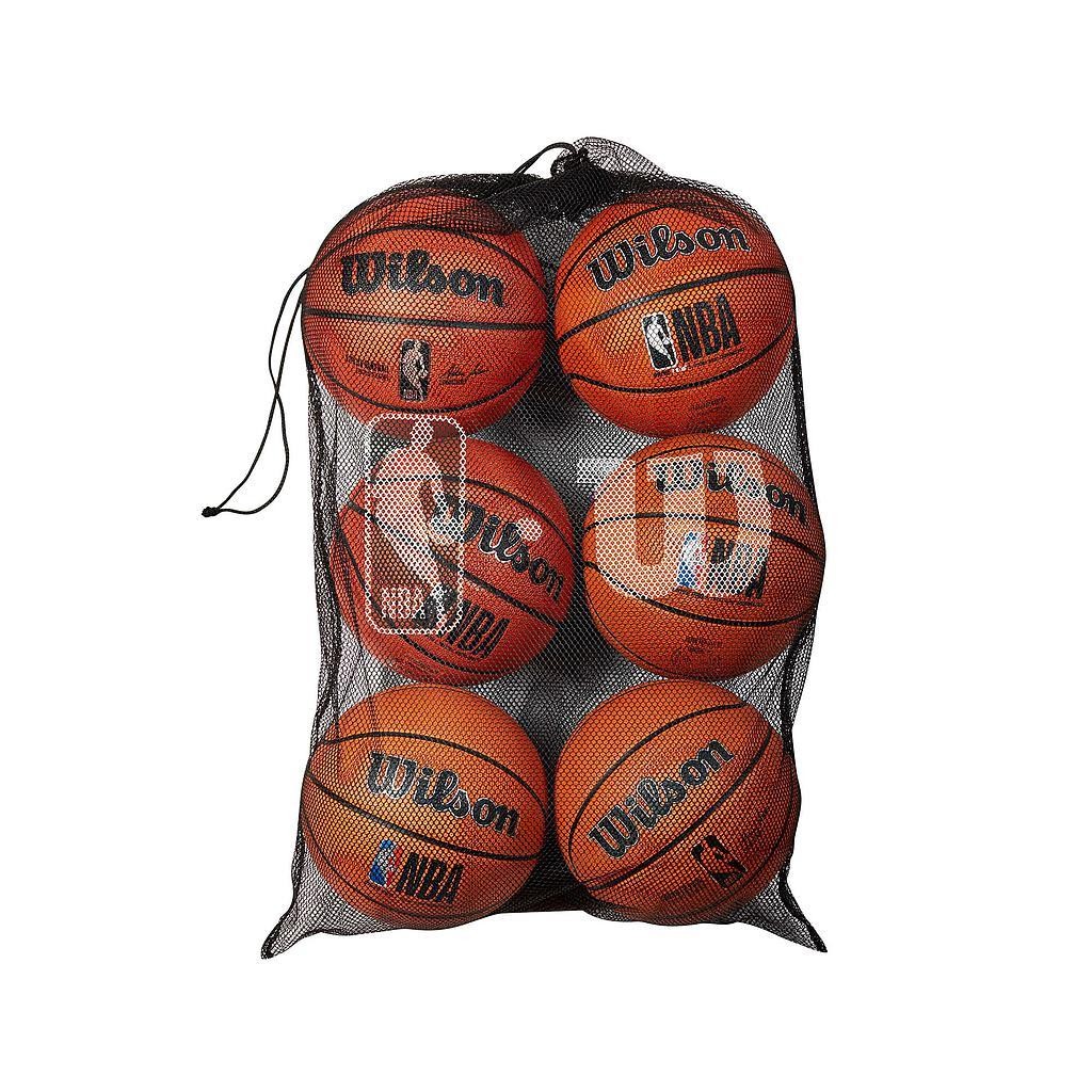Wilson NBA 6 Basketball Mesh Bag Black Black