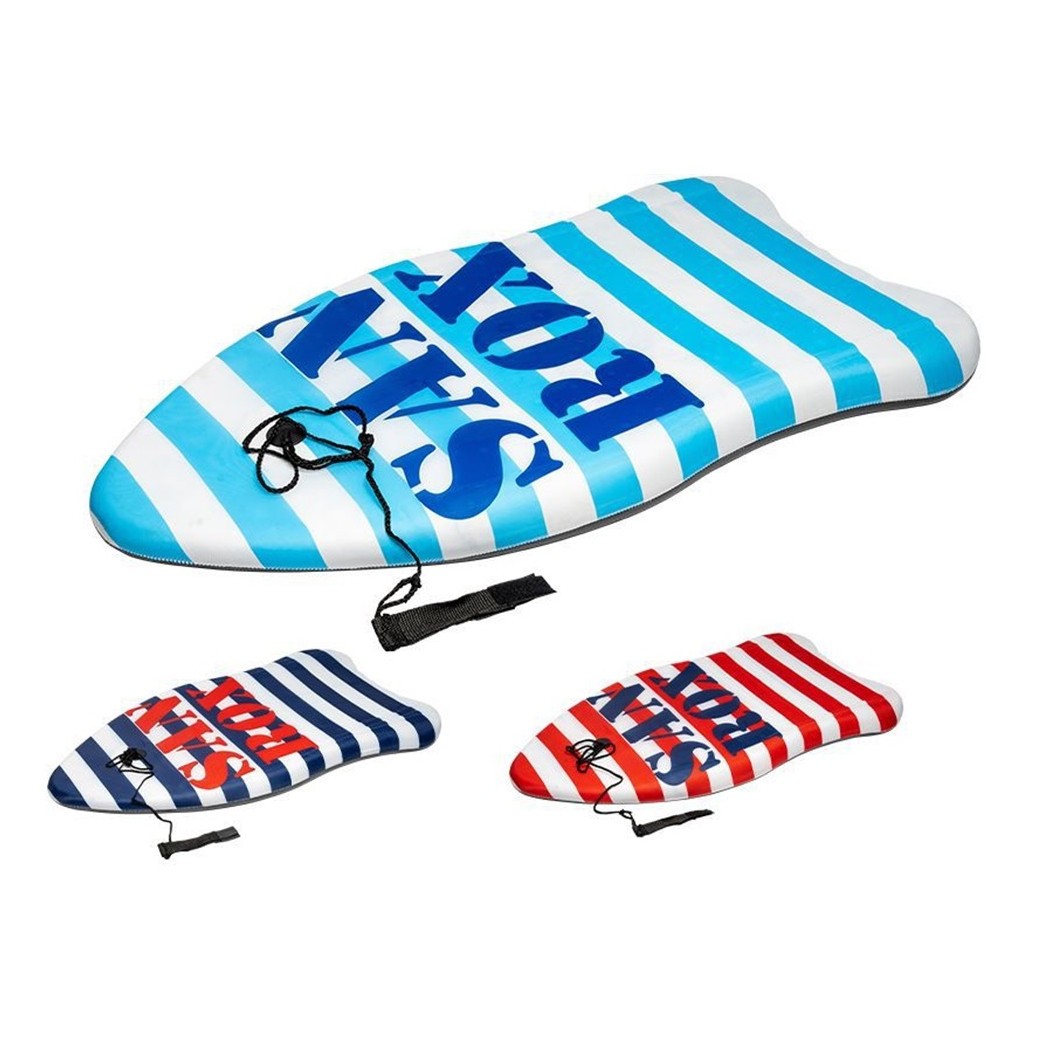 Tavoletta Mare Eps 84cm Bodyboard Surf Stripe Righe Con Scritta Con Corda Cavigl