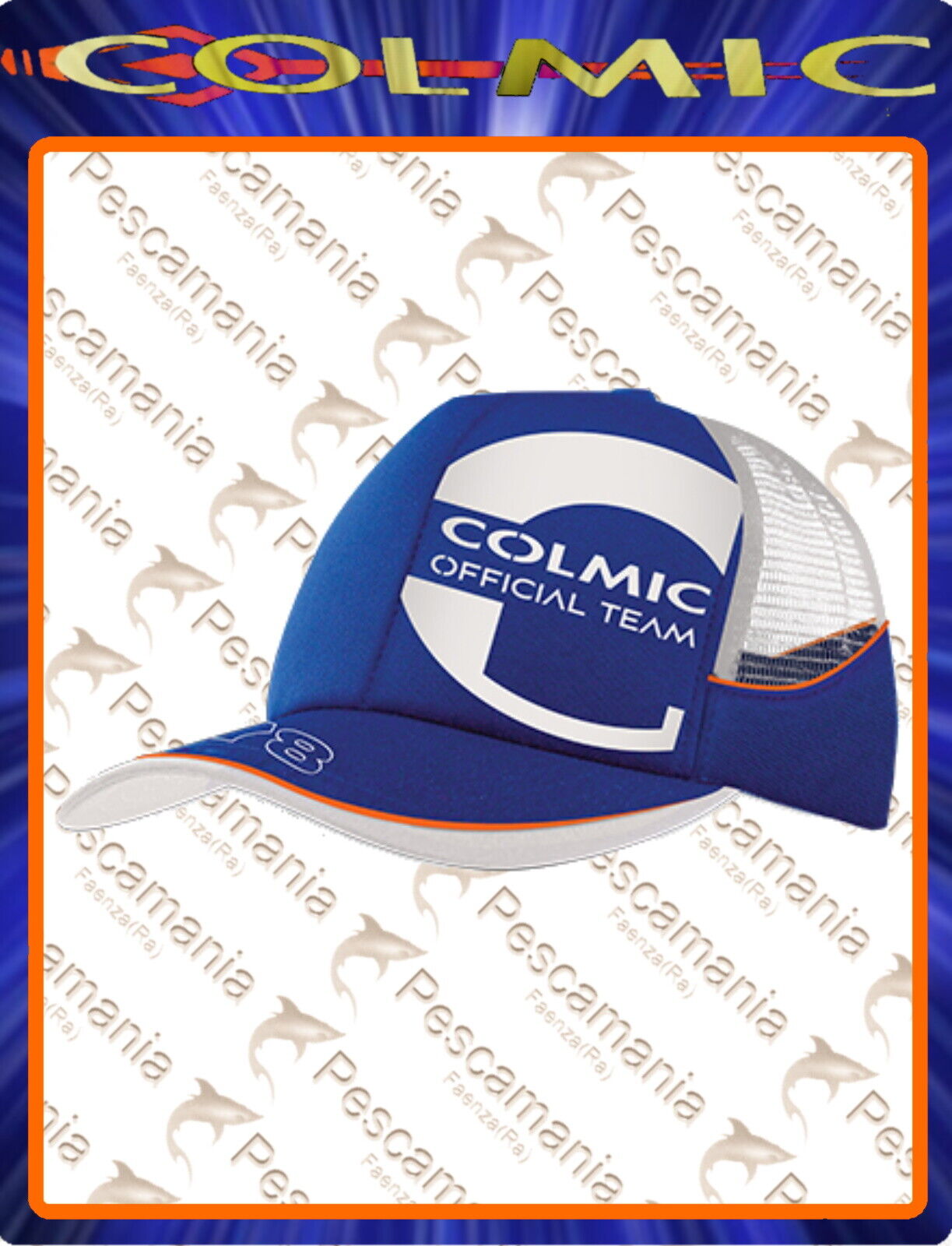 Cappello Colmic BLU con rete Official Team