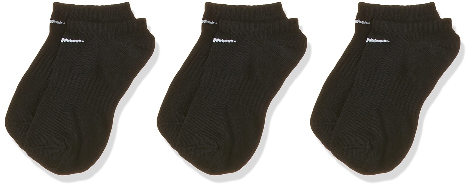 Nike Value No Show Socks (Pack of 3) Black/White M