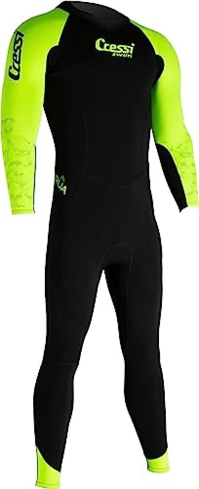 (TG. M) Cressi Karua Man Monopiece Swimsuit 3/2mm, Muta da Nuoto Uomo, Nero/Lime