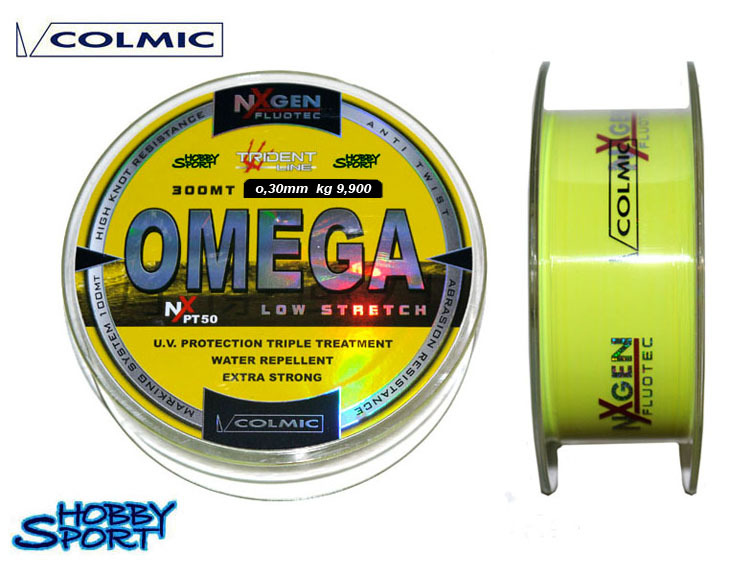 FILO  COLMIC OMEGA MT 300 mm 0,30 YELLOW  LOW STRETCH SURFCASTING GIALLO
