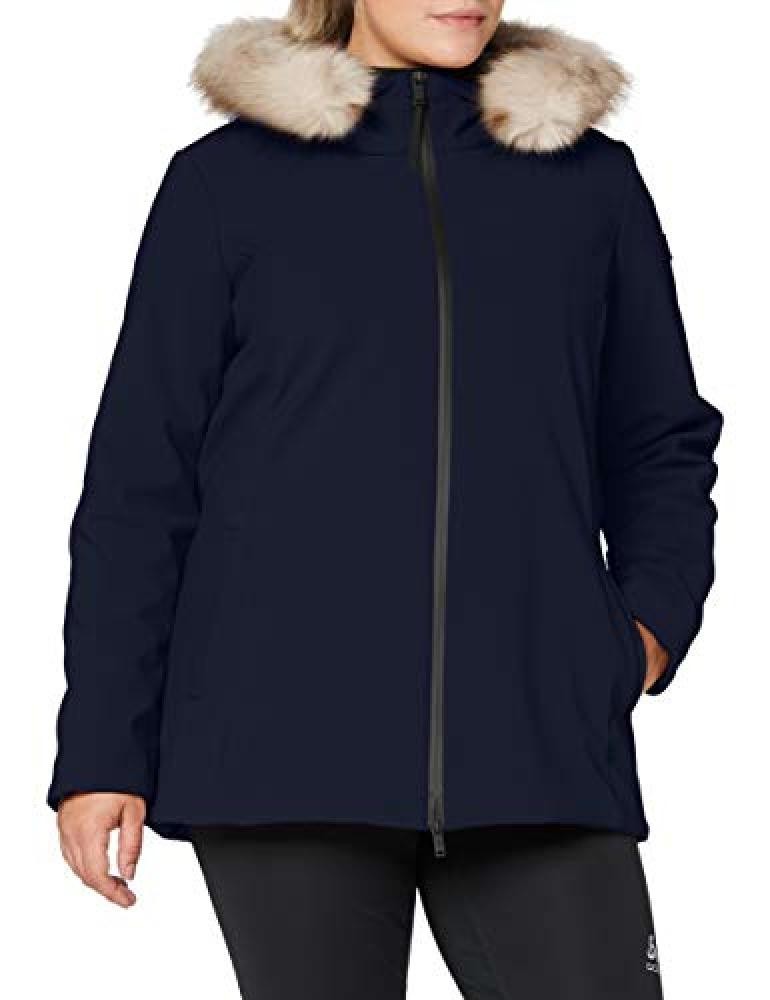 (TG. 42) Cmp Parka Softshell Imbottito con Cappuccio Eco Fur, Giacca Donna, Blac