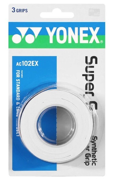 Yonex Ac 102Ex Super Grap Overgrip Bianco 3Pz AC102EX W