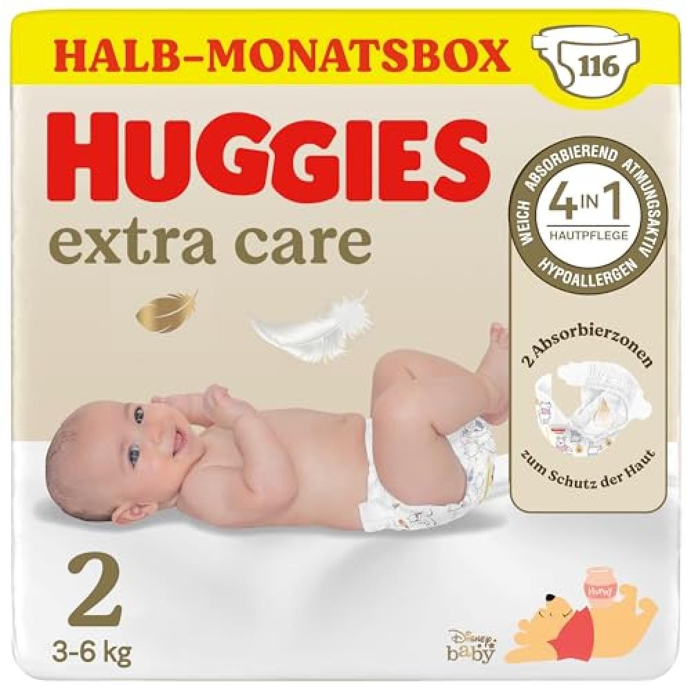 (TG. 2) Huggies Pannolini per neonati Newborn taglia 2, 116 pannolini (2 x 58),