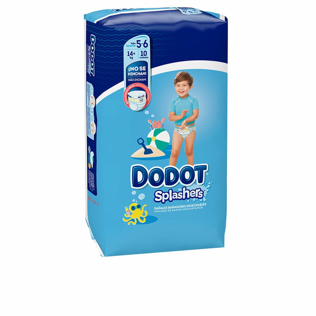 Pannolini usa e getta Dodot Splashers 5-6 14 Kg [10 Unità]