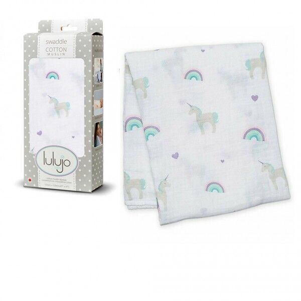 Copertina Swaddle Lulujo Baby unicorno 120x120 LJ465