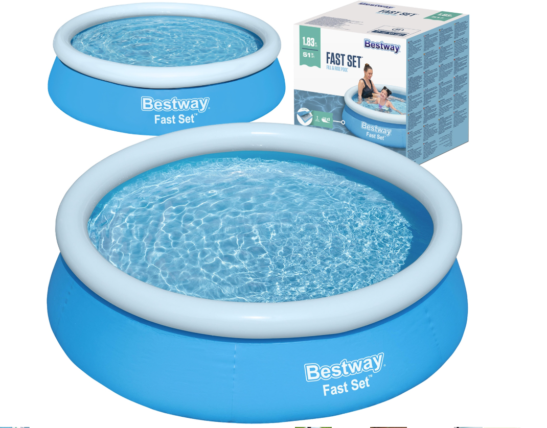Bestway 57392 Piscina Fast Set 183x51 CM - Piscina gonfiabile senza pompa